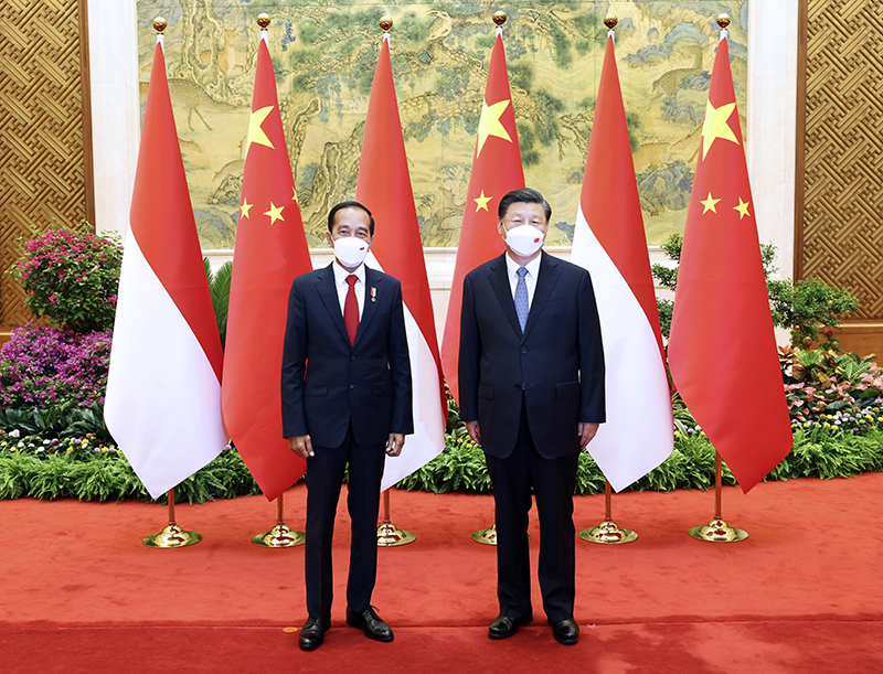 （1）7月26日下午，国家主席习近平在北京钓鱼台国宾馆同印度尼西亚总统佐科举行会谈。新华社记者 庞兴雷 摄